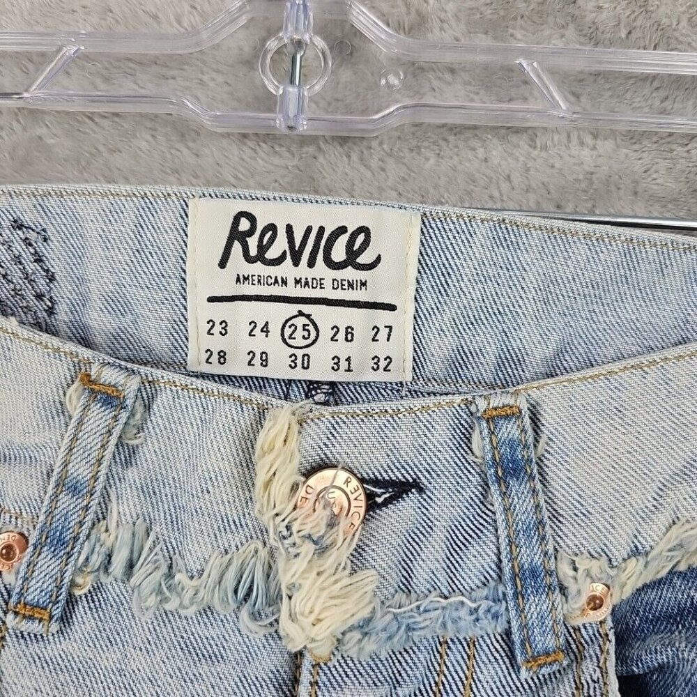 Revice Jeans Womens 25 Two Tone Blue Patchwork Blue Ankle Denim Festival NWT - Picture 2 of 12